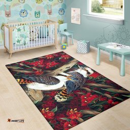 area rug kookaburra rug waratah flowers painting tee aussie