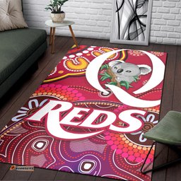 Queensland Reds Aboriginal Area Rug Koala Indigenous Vibes
