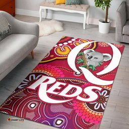 Queensland Reds Aboriginal Area Rug Koala Indigenous Vibes