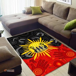 Aboriginal Family Area Rug Flag Style