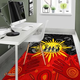 Aboriginal Family Area Rug Flag Style