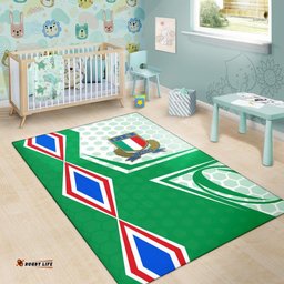 Italy Rugby Area Rug Gli Azzurri Vibes Green
