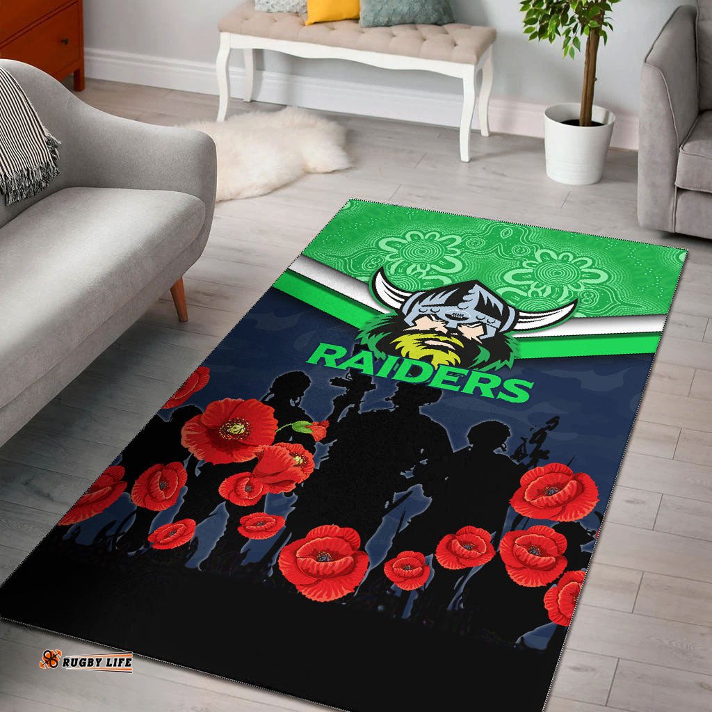 canberra raiders anzac day area rug indigenous art tee aussie