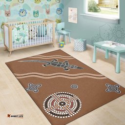Aboriginal Area Rug DREAMTIME CROCODILE Aboriginal Style