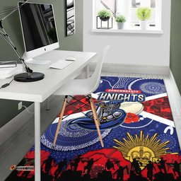 Knights Rugby ANZAC Aboriginal Area Rug Newcastle Knights with ANZAC Day Poppy Flower Area Rug