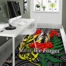 ANZAC Day Area Rug Maori Patterns White Color