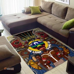 Custom Text The Land Owns Us Aboriginal Area Rug