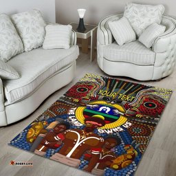 Custom Text The Land Owns Us Aboriginal Area Rug