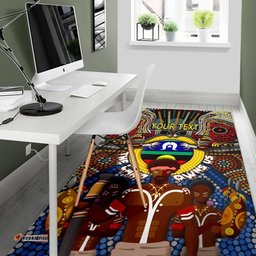Custom Text The Land Owns Us Aboriginal Area Rug
