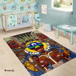 Custom Text The Land Owns Us Aboriginal Area Rug