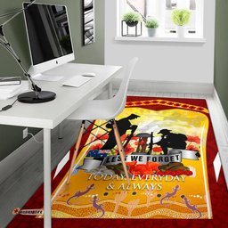 ANZAC Area Rug Lest We Forget Aboriginal Version