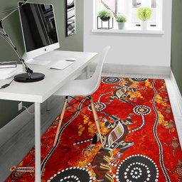 Aboriginal Area Rug Crocodile And Kangaroo