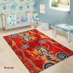 Aboriginal Area Rug Crocodile And Kangaroo
