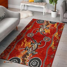 Aboriginal Area Rug Crocodile And Kangaroo