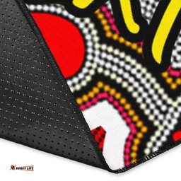 Custom Area Rug Australia Aboriginal Dots With Turtle and NAIDOC Flags