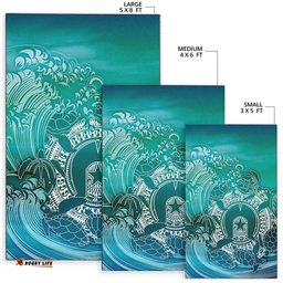 Aboriginal Area Rug Torres Strait Islands in Wave
