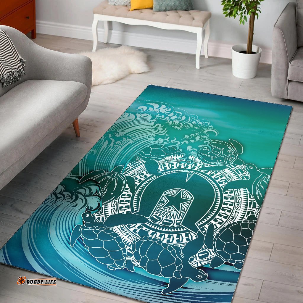 Aboriginal Area Rug Torres Strait Islands in Wave