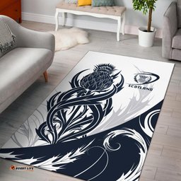 Scottish Rugby Area Rug Thistle Vibes White