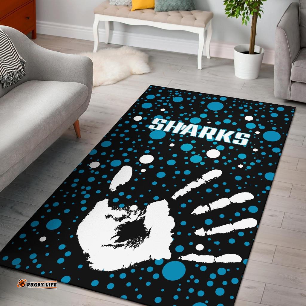 Sharks Indigenous Area Rug Minimalism Version