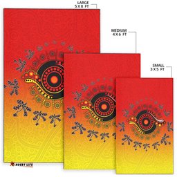 Aboriginal Area Rug Circle Pattern