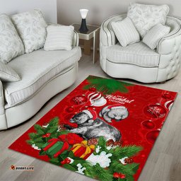 Wombat Lover Area Rug Australia Merry Christmas Aboriginal