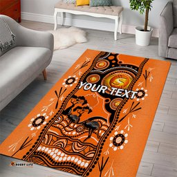 Custom Perth Scorchers Cricket Area Rug Happy Australia Day Aboriginal Art