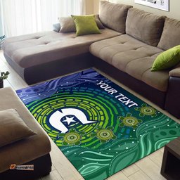 Custom Text Torres Strait Islanders Area Rug Aboriginal Turtle