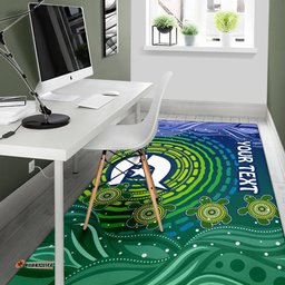 Custom Text Torres Strait Islanders Area Rug Aboriginal Turtle