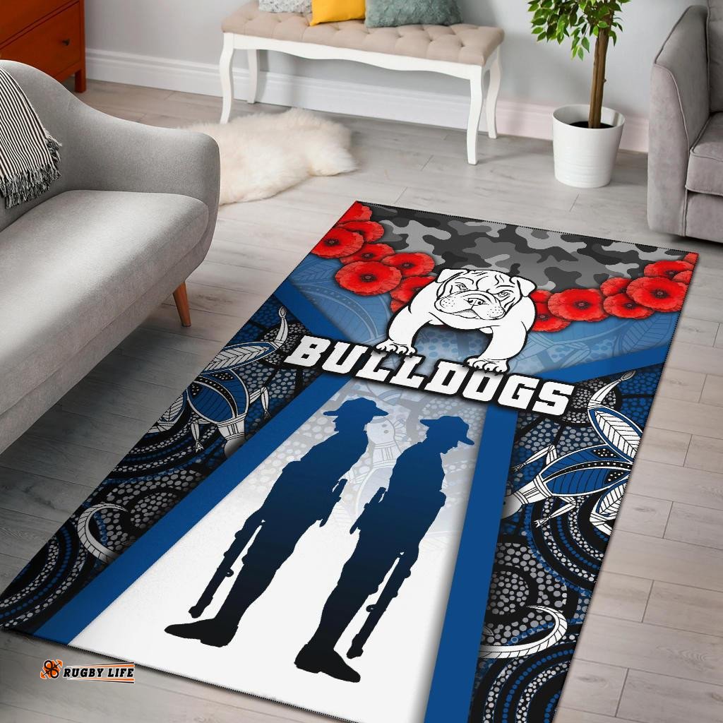 australia bulldogs rugby area rug anzac day survival world tee aussie
