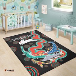 Custom Personalised Rabbitohs Area Rug Go The Bunnies Aboriginal
