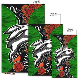 Rabbitohs Rugby Area Rug Custom Rabbitohs Indigenous Energy Area Rug