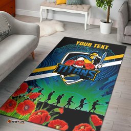 Titans Rugby Area Rug Custom ANZAC Titans Rugby Logo Area Rug