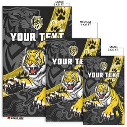 custom personalised richmond football area rug tigers 1885 indigenous basic style tee aussie