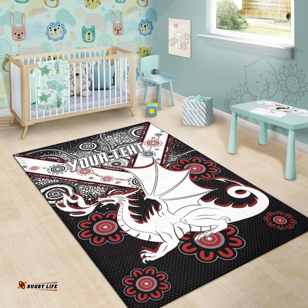 st. george rugby area rug custom aboriginal dragons area rug rlt13 tee aussie