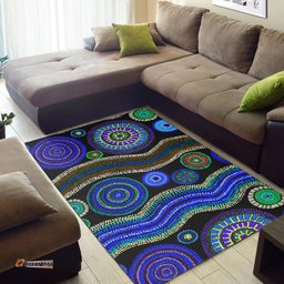 area rug aboriginal dot unique style blue tee aussie