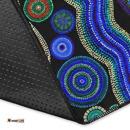 area rug aboriginal dot unique style blue tee aussie