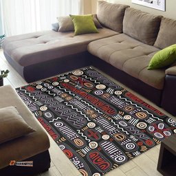 Aboriginal Area Rug Aboriginal Style Tribal Black Mythology