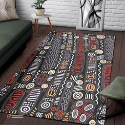 Aboriginal Area Rug Aboriginal Style Tribal Black Mythology