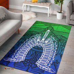Torres Strait Islanders Area Rug Turtle and Dhari Mask