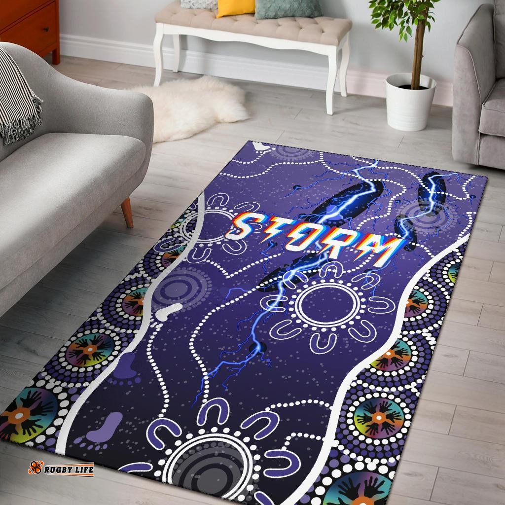 melbourne storm area rug indigenous tee aussie