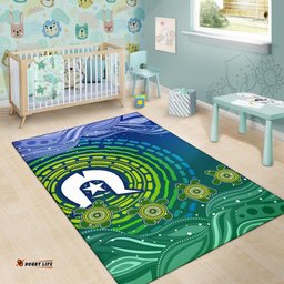 Torres Strait Islanders Area Rug Aboriginal Turtle
