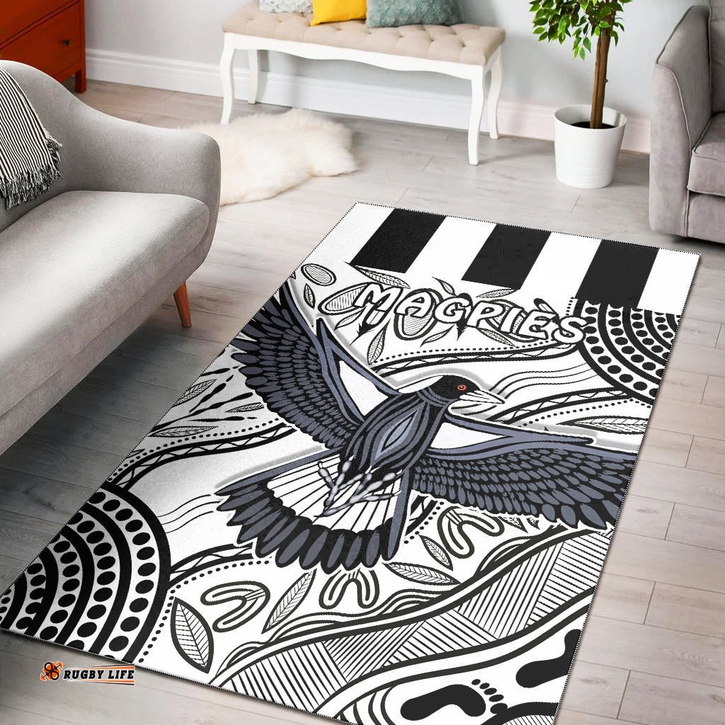 Magpies Lovers Area Rug Collingwood Forever