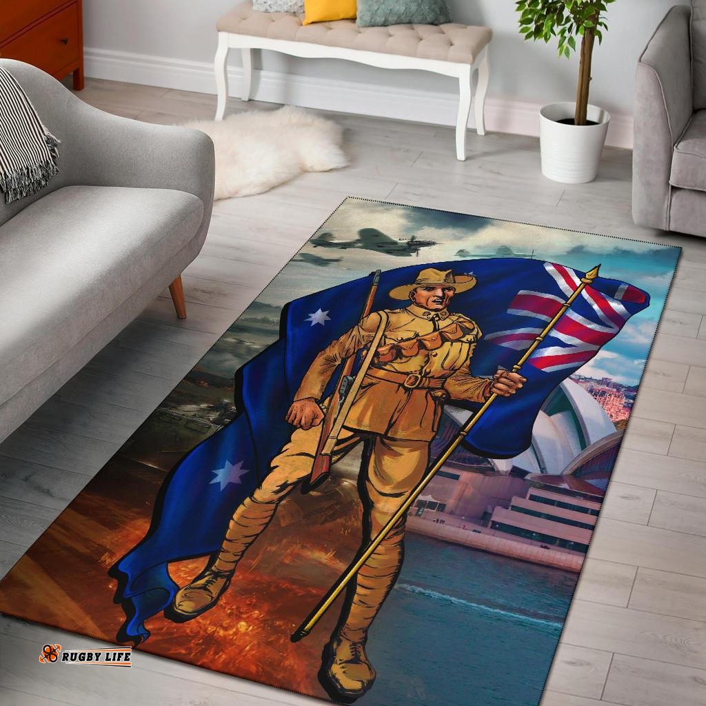 ANZAC Area Rug Australian Soldier