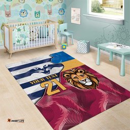 Brisbane Geelong Football Custom Area Rug Cracked Metal Style