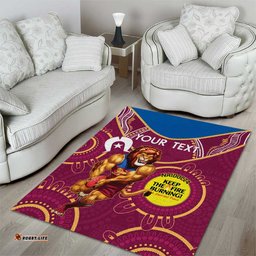 Custom AFL Brisbane Lions NAIDOC Week Area Rug Keep The Fire Burning Indigenous Art