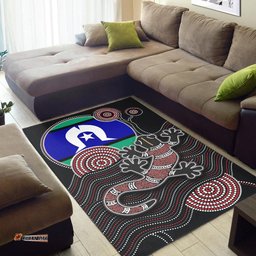 Aboriginal Area Rug Aboriginal Gecko with Torres Strait Islanders Flag