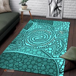 turtle area rug aboriginal green style tee aussie