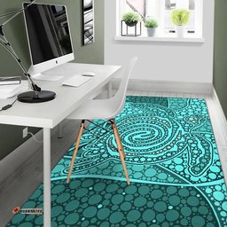 turtle area rug aboriginal green style tee aussie