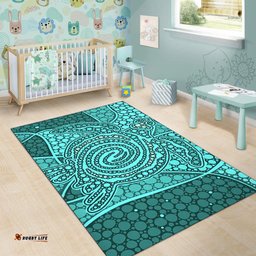 turtle area rug aboriginal green style tee aussie