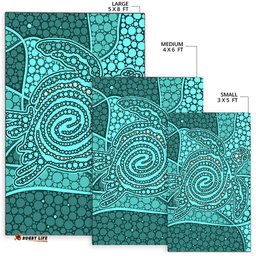 turtle area rug aboriginal green style tee aussie